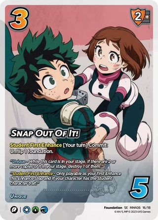 Snap Out Of It! (16) [MHA6] - UniVersus Single