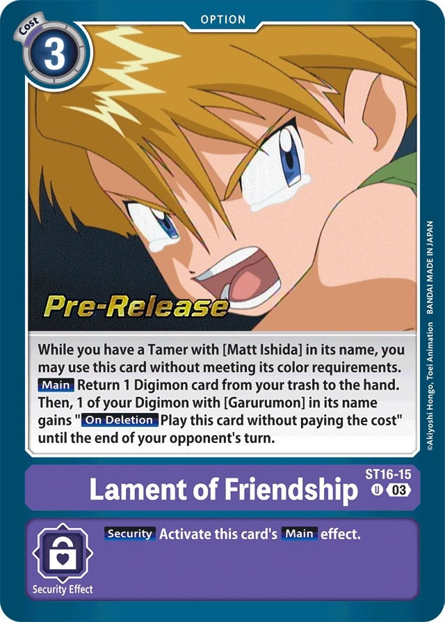Lament of Friendship (1615) [ST-16_PR] - Digimon Card Game Single