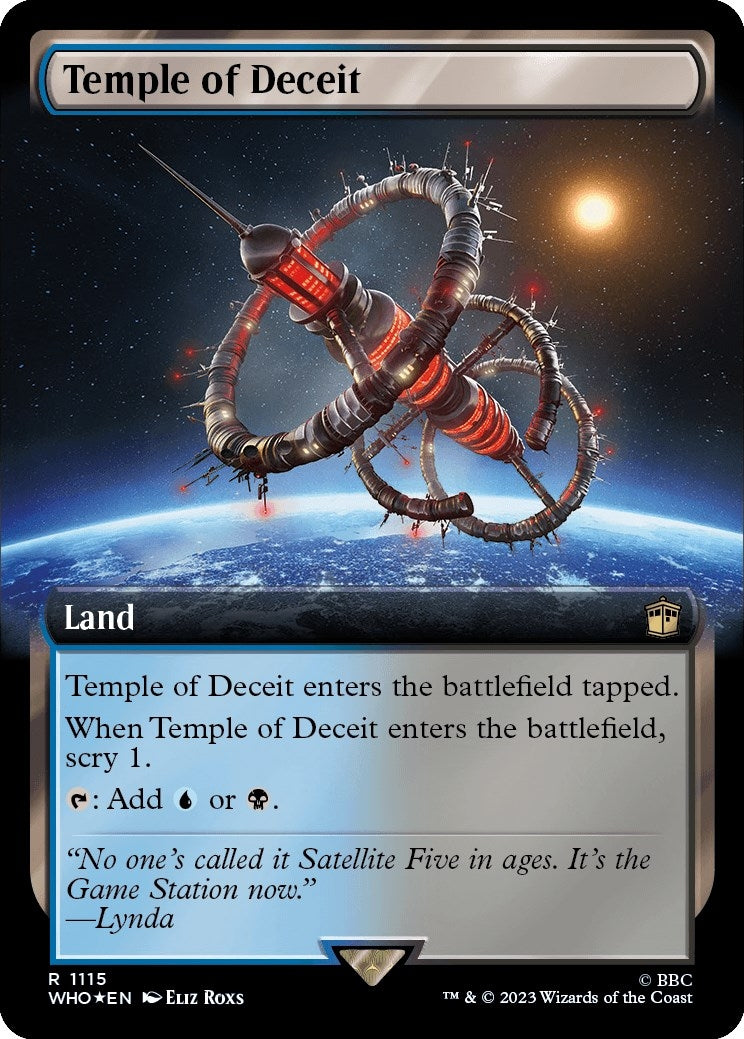 Temple of Deceit (Extended Art) (Surge Foil) (1115) [WHO] - MTG Single