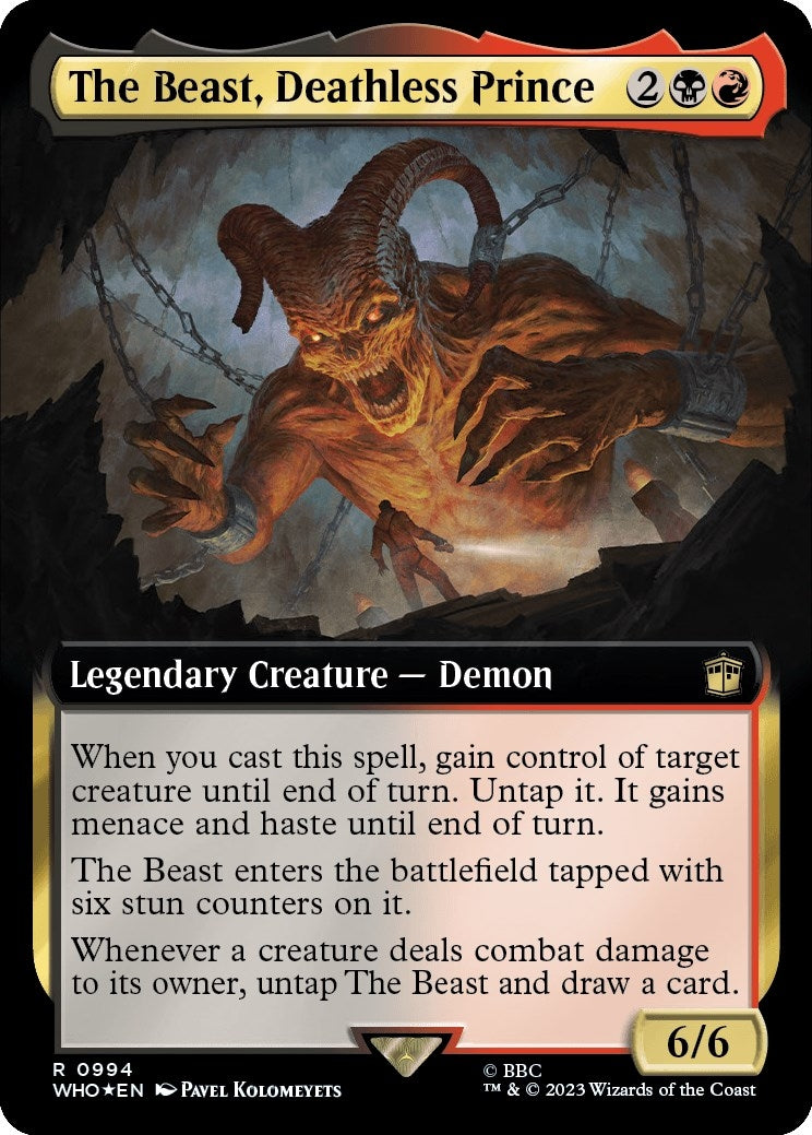 The Beast Deathless Prince (Extended Art) (Surge Foil) (994) [WHO] - MTG Single