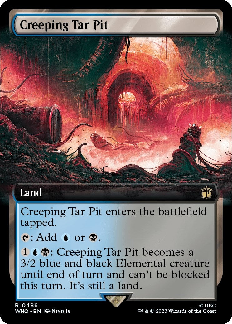 Creeping Tar Pit (Extended Art) (486) [WHO] - MTG Single