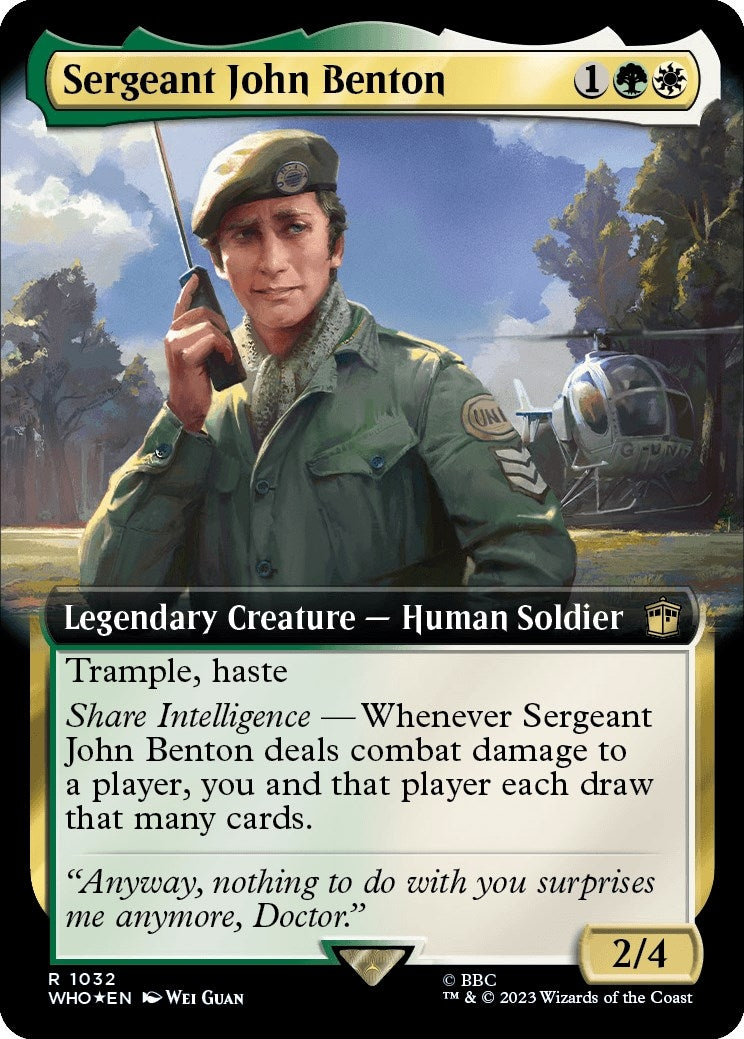 Sergeant John Benton (Extended Art) (Surge Foil) (1032) [WHO] - MTG Single