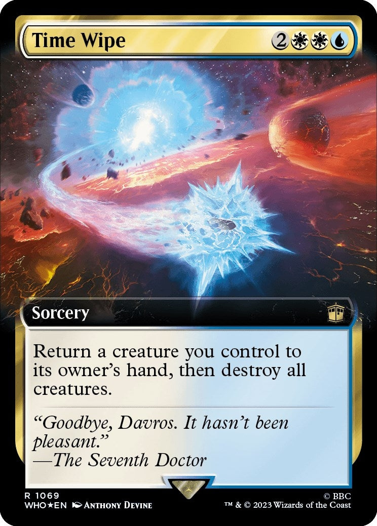 Time Wipe (Extended Art) (Surge Foil) (1069) [WHO] - MTG Single