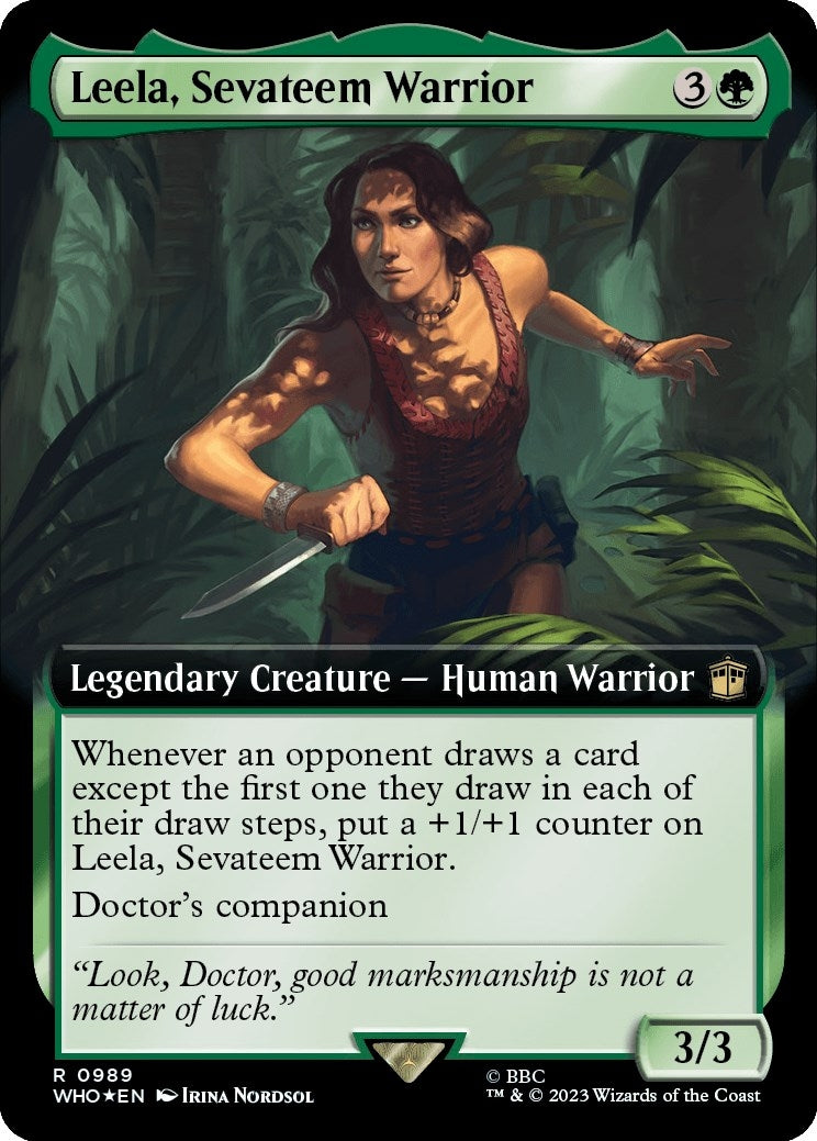 Leela Sevateem Warrior (Extended Art) (Surge Foil) (989) [WHO] - MTG Single