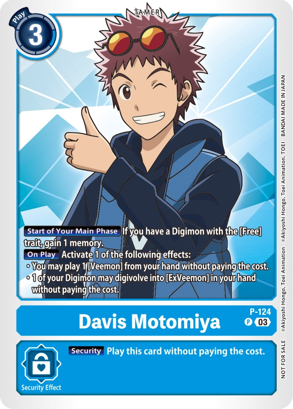 Davis Motomiya - P-124 (NYCC 2023 Demo Deck) (124) [D-PR] - Digimon Card Game Single