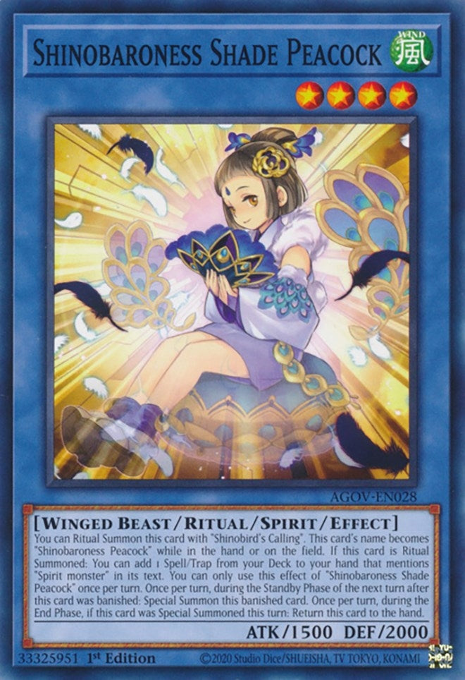 Shinobaroness Shade Peacock (28) (AGOV) - YuGiOh Single