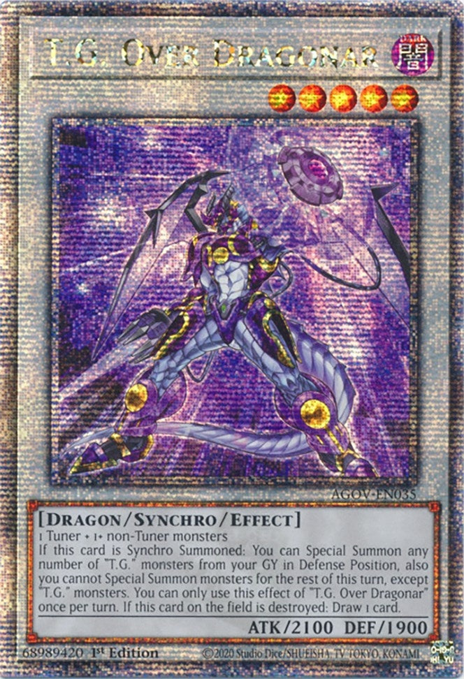 T.G. Over Dragonar (Quarter Century Secret Rare) (35) (AGOV) - YuGiOh Single