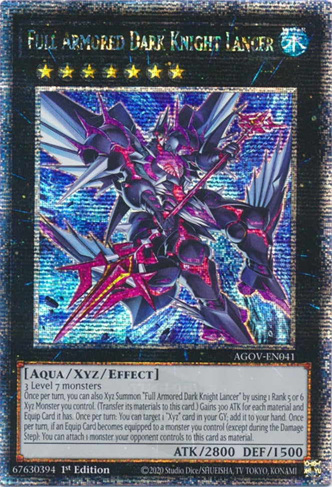 Full Armored Dark Knight Lancer (Quarter Century Secret Rare) (41) (AGOV) - YuGiOh Single