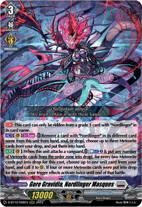 Gore Gravidia Nordlinger Masques (12008) [D-BT12] - Cardfight Vanguard Single