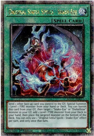 Original Sinful Spoils - Snake-Eye (Quarter Century Secret Rare) (57) (AGOV) - YuGiOh Single