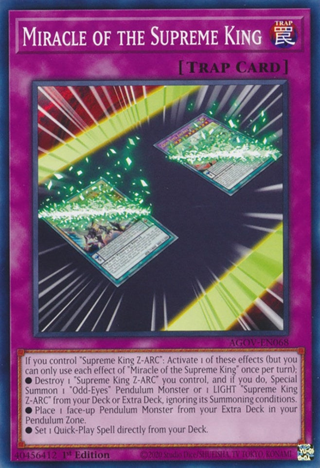 Miracle of the Supreme King (68) (AGOV) - YuGiOh Single