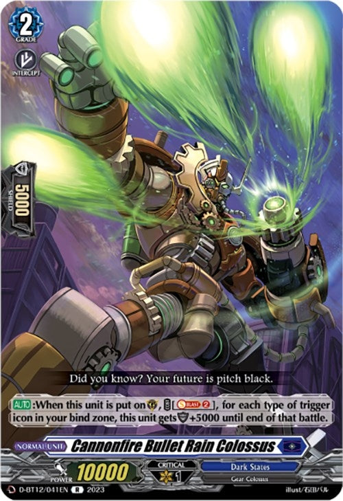 Cannonfire Bullet Rain Colossus (12041) [D-BT12] - Cardfight Vanguard Single