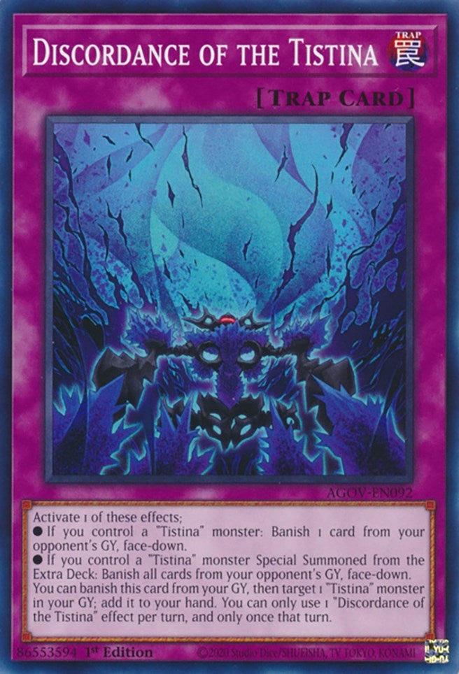 Discordance of the Tistina (92) (AGOV) - YuGiOh Single