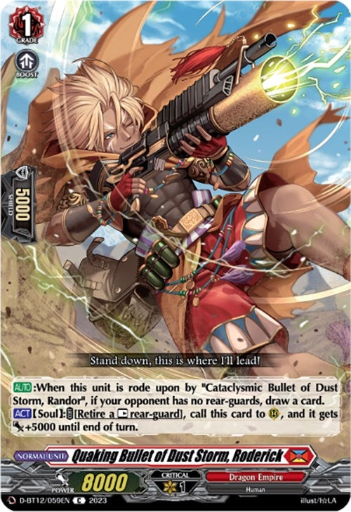 Quaking Bullet of Dust Storm Roderick (12059) [D-BT12] - Cardfight Vanguard Single