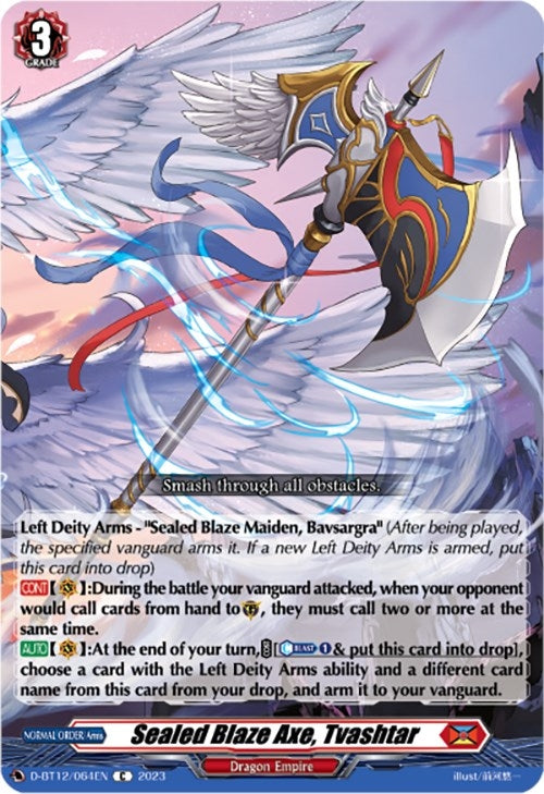 Sealed Blaze Axe Tvashtar (12064) [D-BT12] - Cardfight Vanguard Single