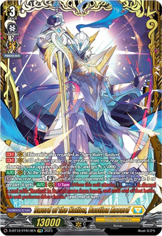 Sword of the Nation Bastion Accord (FFR) (1210) [D-BT12] - Cardfight Vanguard Single