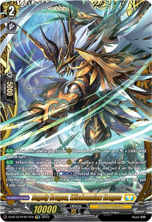 Sagely Dragon Wisdomclaw Dragon (FFR) (1211) [D-BT12] - Cardfight Vanguard Single