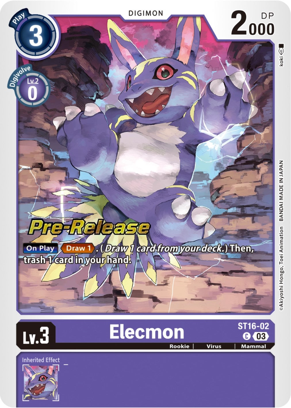 Elecmon (1602) [ST-16_PR] - Digimon Card Game Single