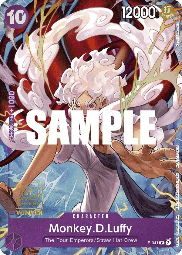 Monkey.D.Luffy (041) (1st Anniversary Tournament) (41) (OP-PR) - One Piece Card Game Single