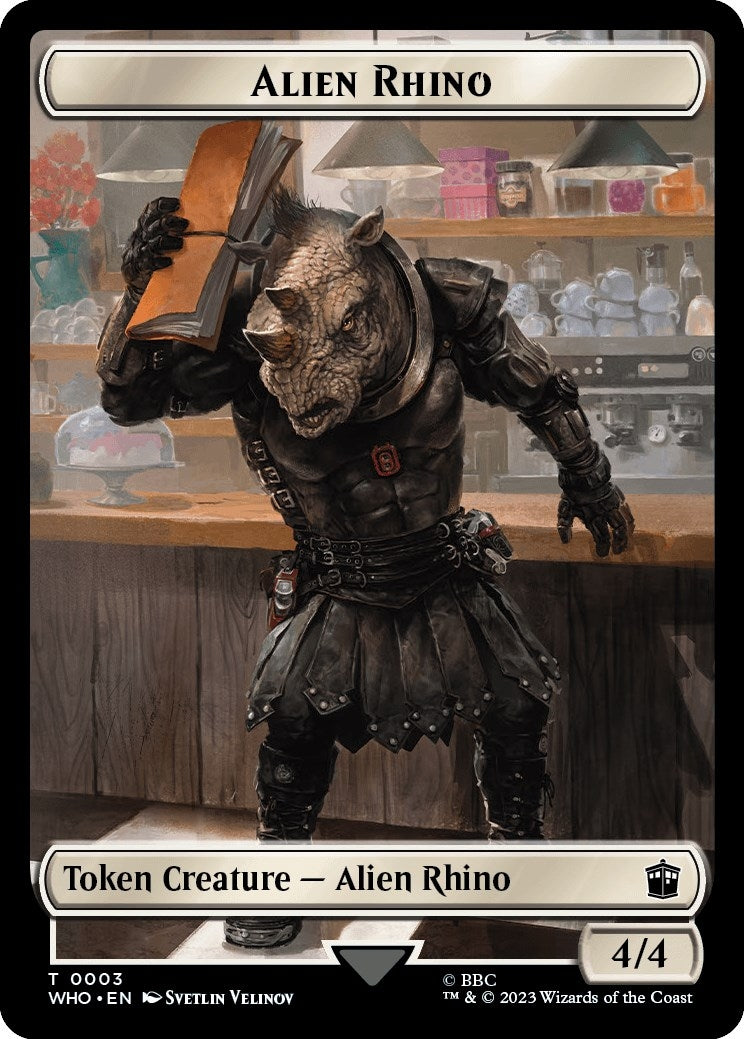 Alien Rhino // Clue (0021) Double-Sided Token (0) [WHO] - MTG Single