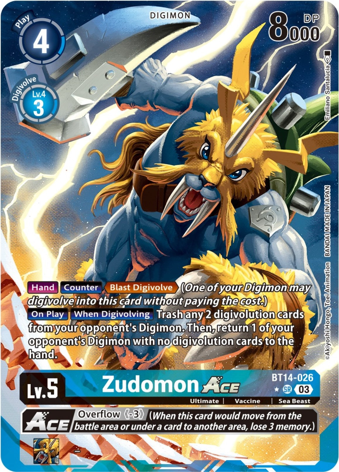 Zudomon ACE (English Exclusive Alternate Art) (14026) [BT14] - Digimon Card Game Single