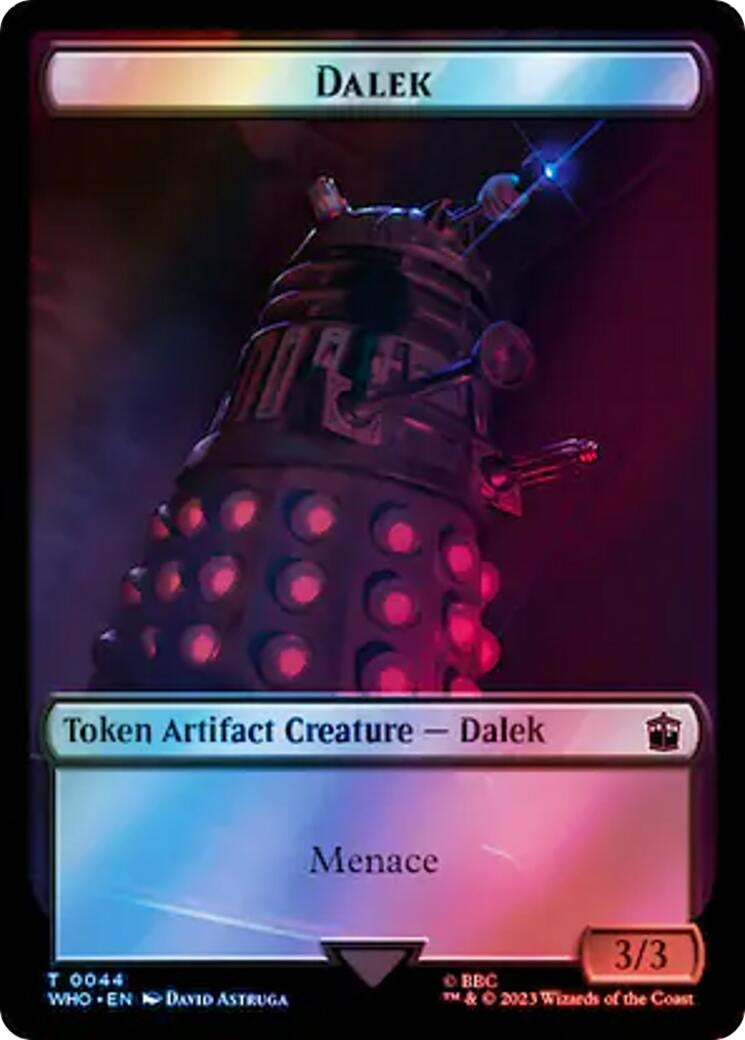 Dalek // Dinosaur Double-Sided Token (Surge Foil) (0) [WHO] - MTG Single