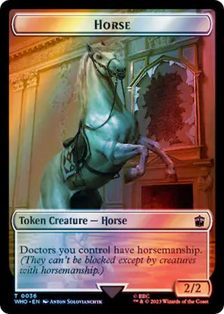 Horse // Alien Salamander Double-Sided Token (Surge Foil) (0) [WHO] - MTG Single