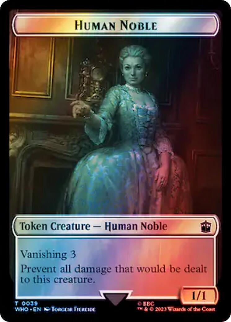 Human Noble // Treasure (0063) Double-Sided Token (Surge Foil) (0) [WHO] - MTG Single