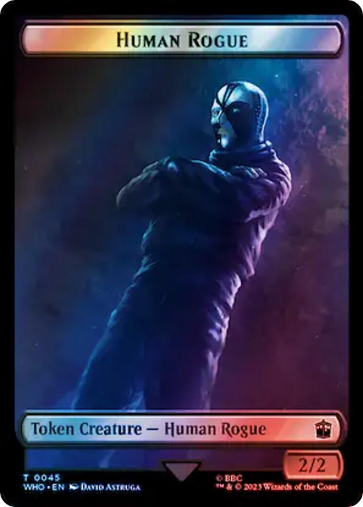 Human Rogue // Cyberman Double-Sided Token (Surge Foil) (0) [WHO] - MTG Single