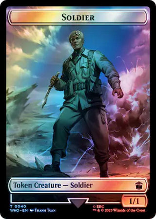 Soldier // Treasure (0061) Double-Sided Token (Surge Foil) (0) [WHO] - MTG Single