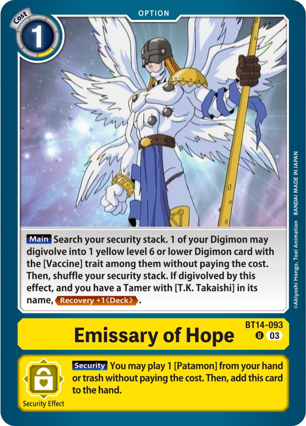 Emissary of Hope (14093) [BT14] - Digimon Card Game Single