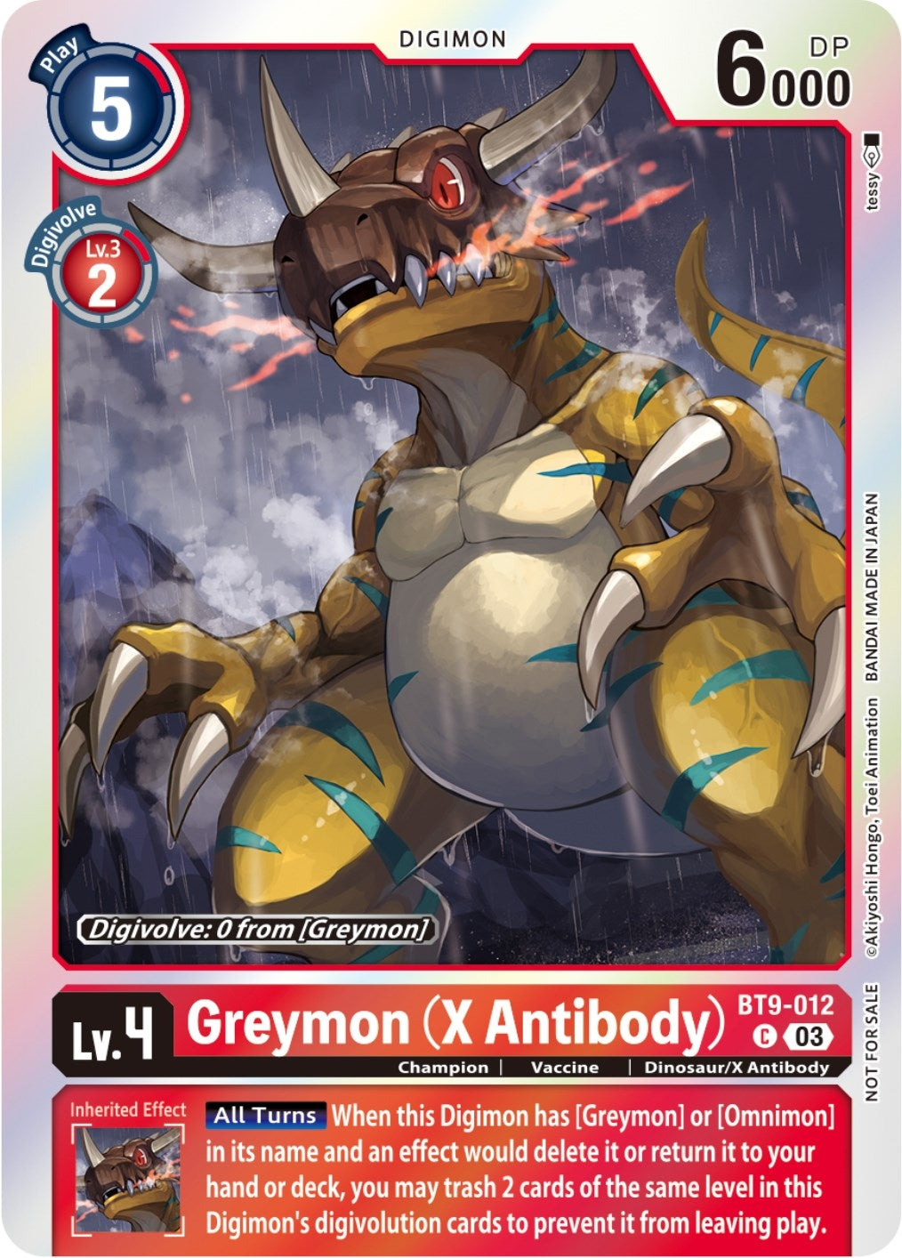 Greymon (X Antibody) (Blast Ace Pre-Release Winner) (9012) [BT09] - Digimon Card Game Single