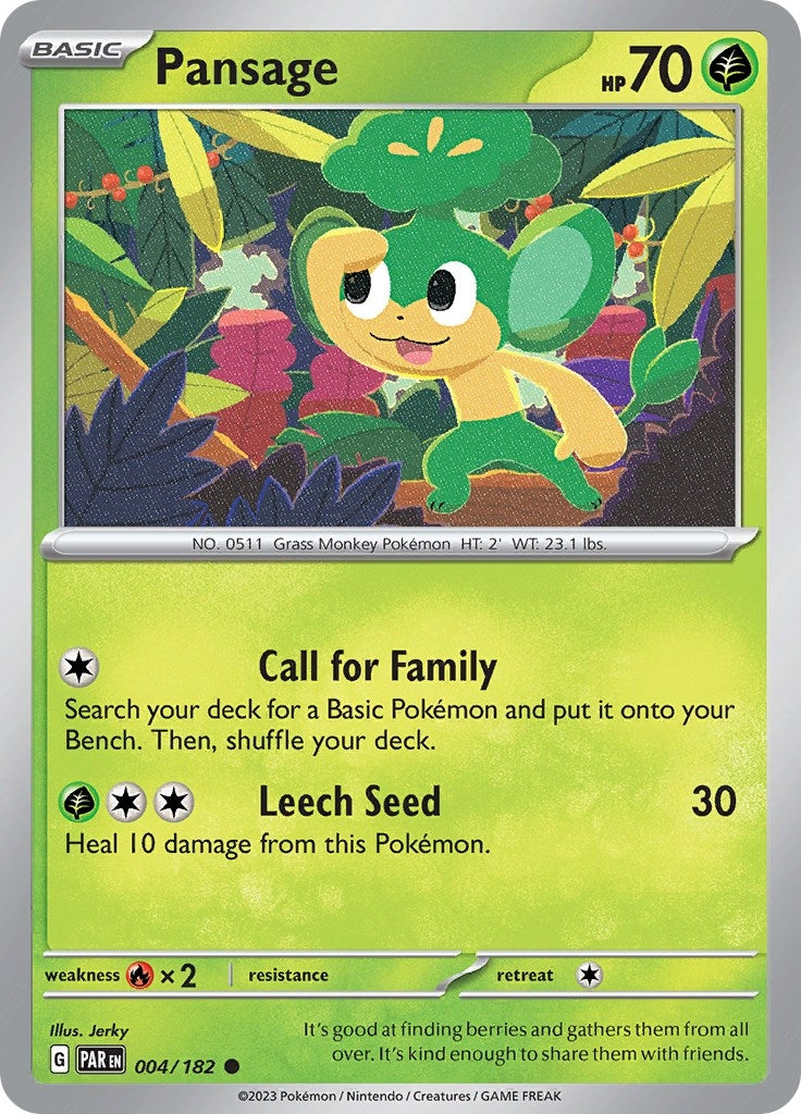 Pansage (4) (PAR) - Pokemon Single