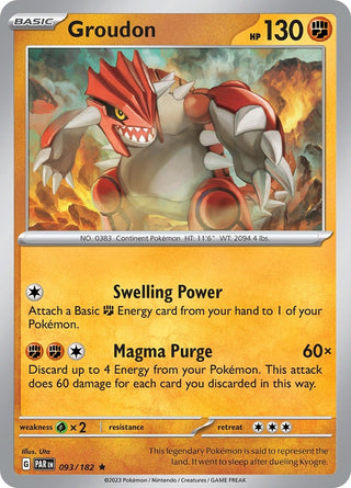 Groudon - 093/182 (93) (PAR) - Pokemon Single
