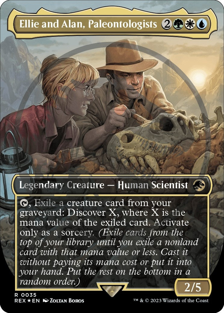 Ellie and Alan Paleontologists (Borderless) (Emblem) (35) [REX] - MTG Single