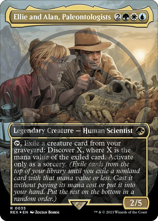 Ellie and Alan Paleontologists (Borderless) (Emblem) (35) [REX] - MTG Single