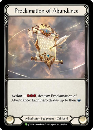 Proclamation of Abundance - JDG009 (9) [PR] - Flesh and Blood TCG Single