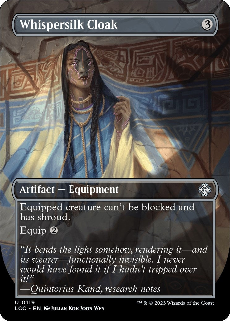 Whispersilk Cloak (Borderless) (119) [LCC] - MTG Single