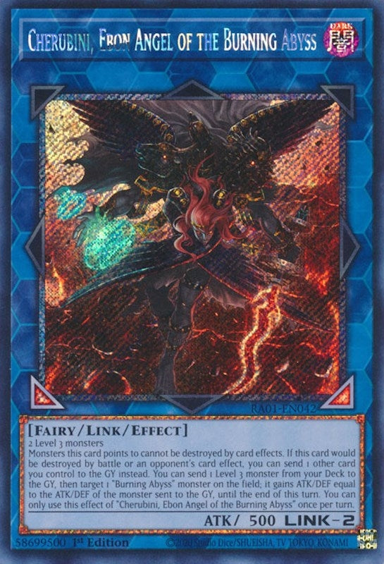 Cherubini Ebon Angel of the Burning Abyss (Platinum Secret Rare) (1042) (RA01) - YuGiOh Single