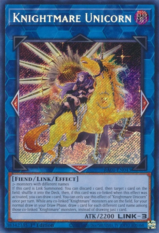 Knightmare Unicorn (Alternate Art) (Secret Rare) (1043) (RA01) - YuGiOh Single