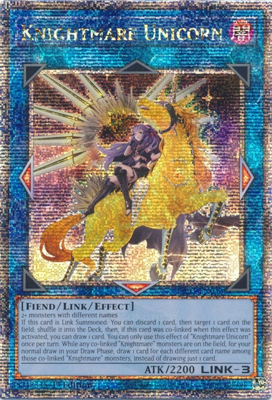 Knightmare Unicorn (Alternate Art) (Quarter Century Secret Rare) (1043) (RA01) - YuGiOh Single