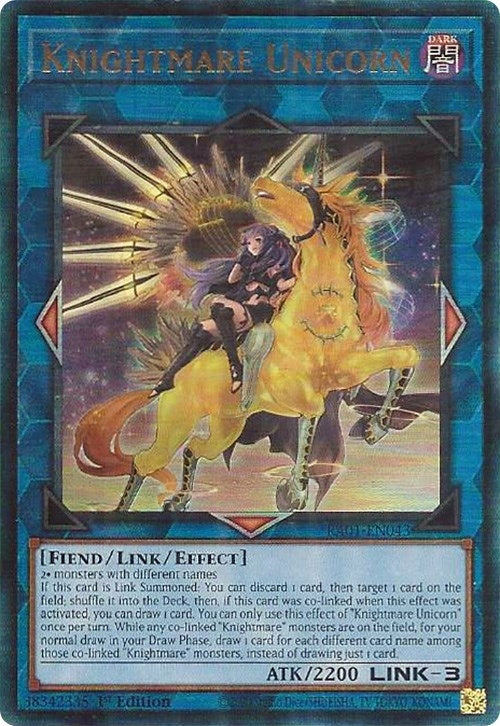 Knightmare Unicorn (Alternate Art) (PUR) (1043) (RA01) - YuGiOh Single