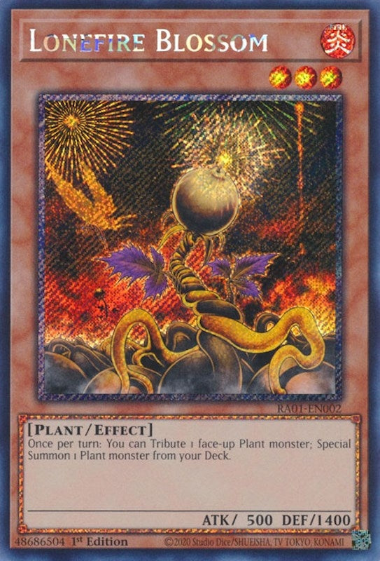 Lonefire Blossom (Platinum Secret Rare) (1002) (RA01) - YuGiOh Single