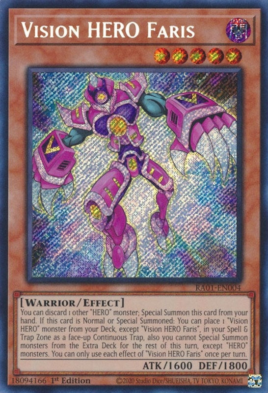 Vision HERO Faris (Secret Rare) (1004) (RA01) - YuGiOh Single