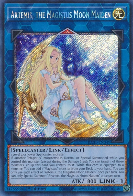 Artemis the Magistus Moon Maiden (Platinum Secret Rare) (1049) (RA01) - YuGiOh Single