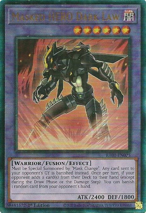 Masked HERO Dark Law (PUR) (1025) (RA01) - YuGiOh Single
