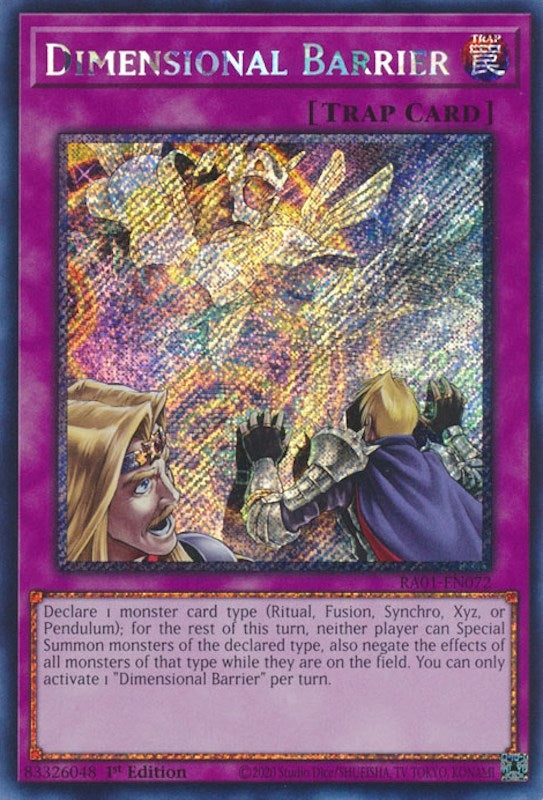 Dimensional Barrier (Platinum Secret Rare) (1072) (RA01) - YuGiOh Single