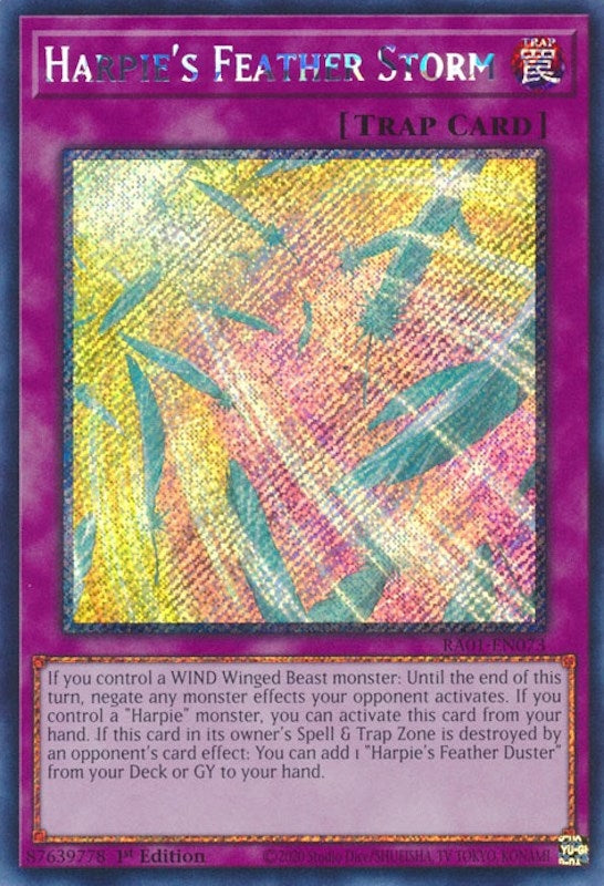 Harpie’s Feather Storm (Platinum Secret Rare) (1073) (RA01) - YuGiOh Single