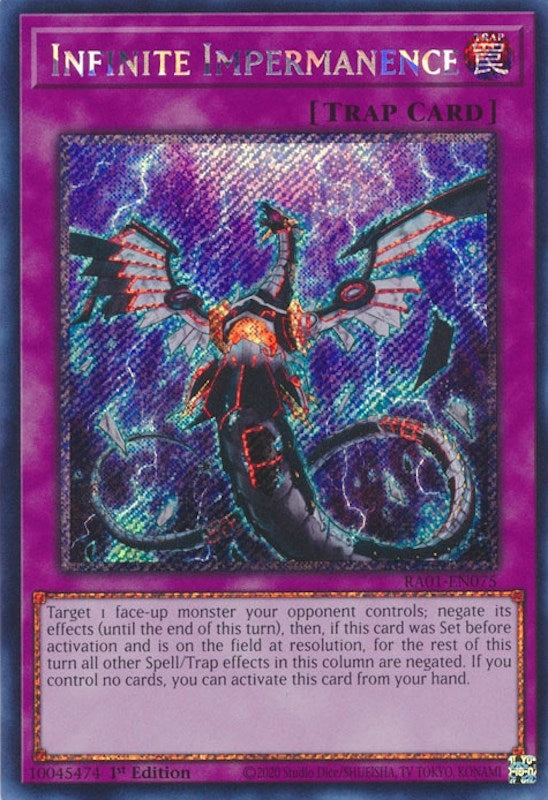 Infinite Impermanence (Platinum Secret Rare) (1075) (RA01) - YuGiOh Single