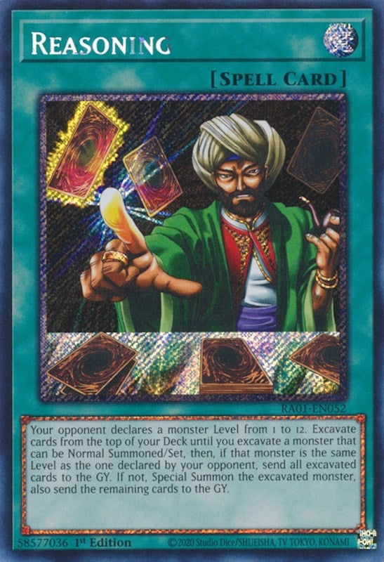 Reasoning (Platinum Secret Rare) (1052) (RA01) - YuGiOh Single